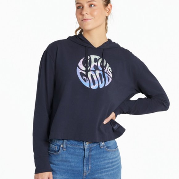 Life Is Good Tops - Life is Good W's Groovy Tie Dye LIG Crusher-FLEX Boxy Hoodie